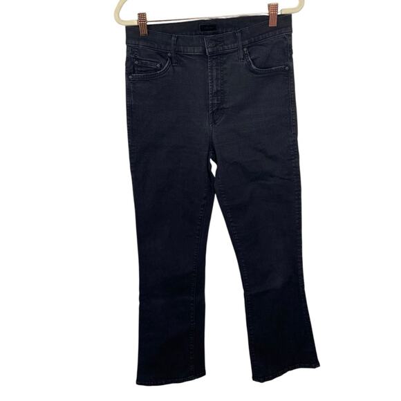 Mother The Insider Crop Jeans Stretch High Rise Not Guilty Black Wash USA Sz 28 - Picture 3 of 12